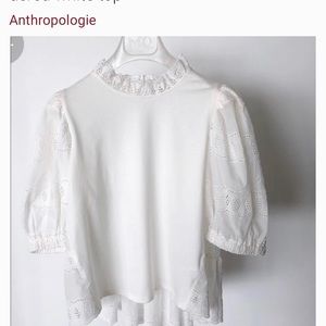 Othilia white eyelet cotton top for Anthropologie